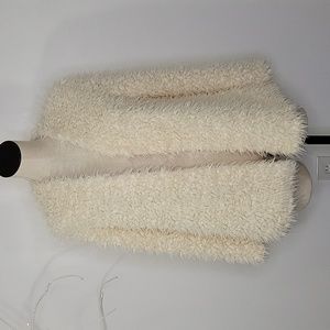Forever 21 Cream Fluffy Fur Jacket SZ S